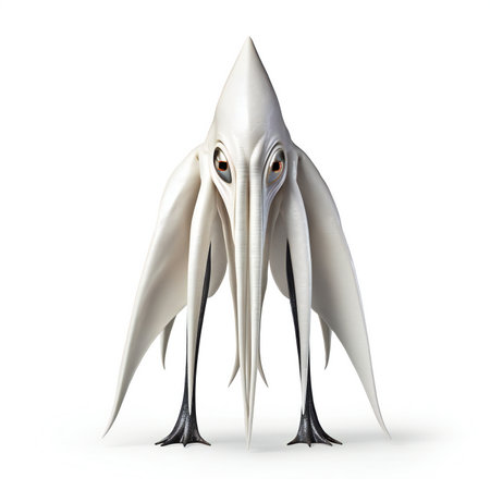 a white pelican isolated on a white backgroundの素材