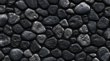 Pebble texture background. Black pebbles close-up.の素材