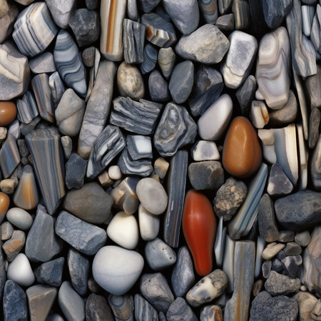 Multicolored pebbles background. Close-up photo.の素材
