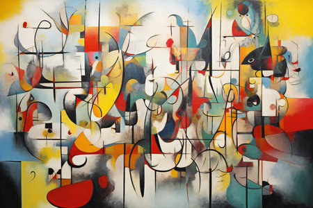 Abstract colorful background. Digital painting. Acrylic painting on canvas.の素材