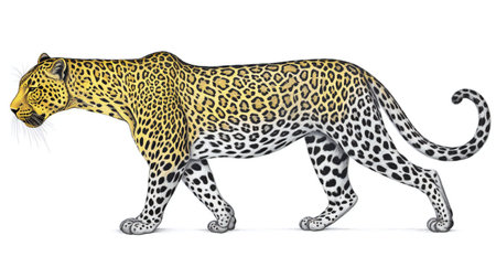 Leopard on a white background.の素材