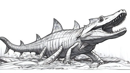 cartoon crocodile on a white background. illustration for children.の素材