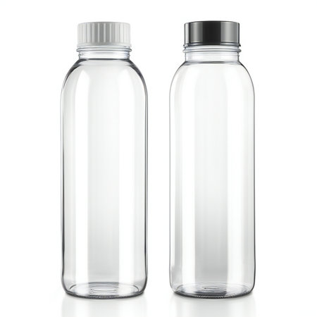Plastic bottles isolated on a white background.の素材