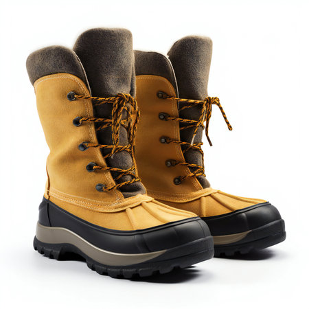 Hiking boots isolated on a white background.の素材