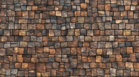 a wall made of stones in brown tones.の素材