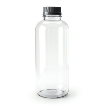 Empty plastic bottle isolated on white background.の素材