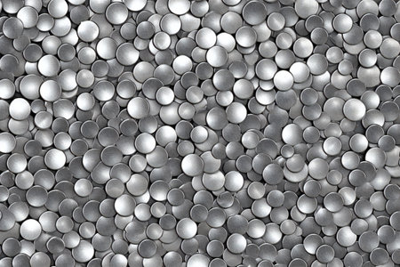 Silver sequins background. Silver shiny sequins texture. Shiny sequins background.の素材