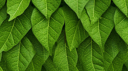 Green leaves background. Closeup of fresh green leaves texture background.の素材