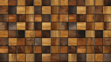 Wooden brown chessboard background.の素材