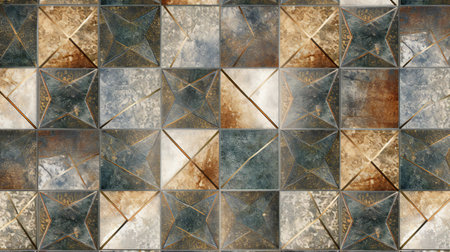 Geometric pattern with gold and silver colors.の素材