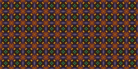 Ethnic pattern. Abstract kaleidoscope fabric design texture or backgroundの素材