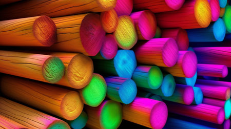 abstract background made of colorful wooden sticks,の素材
