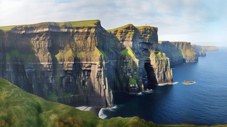 Famous Cliffs of Moher in County Clare, Ireland.の素材