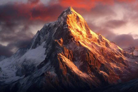 Mountain landscape. Sunset over the mountains.の素材