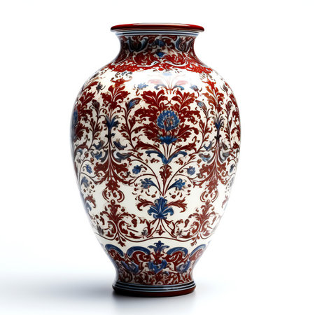 Old vase on a white background.の素材