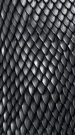 Close up of black snake skin texture background. High resolution photo.の素材