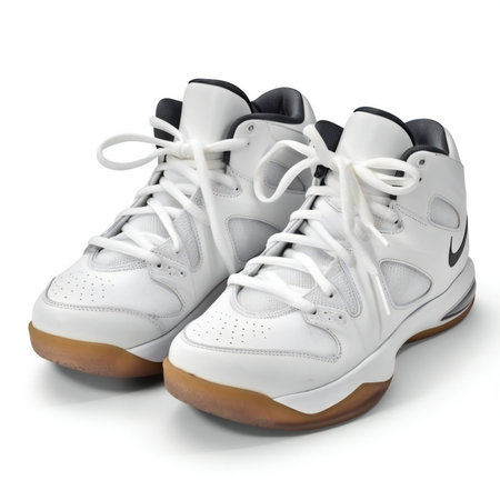 White sneakers isolated on white background.の素材