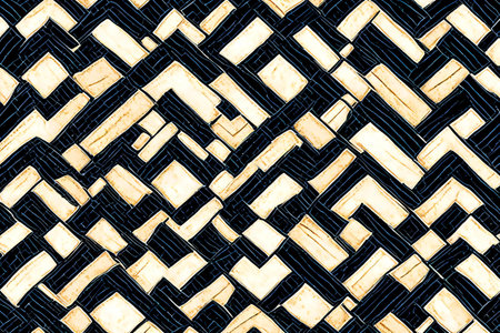 abstract background of yellow and black geometric shapes on a black backgroundの素材