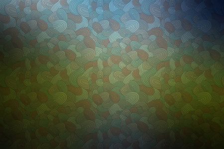 Abstract background with a pattern in green, blue and brown tones.の素材