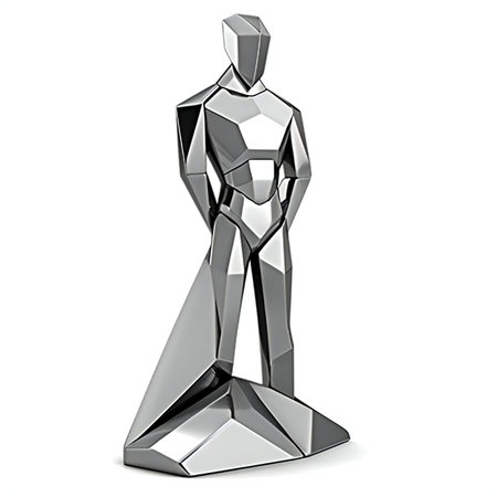 silver mannequin isolated on white background.の素材