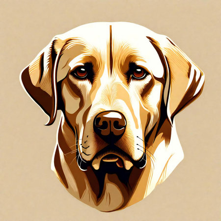 Labrador Retriever portrait. illustration for your design.の素材