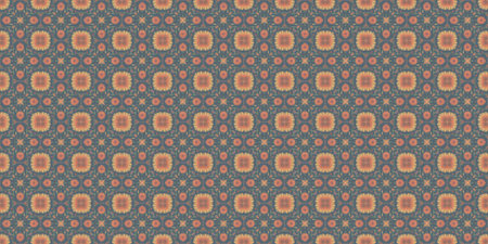 Ethnic pattern. Abstract kaleidoscope fabric design texture or backgroundの素材