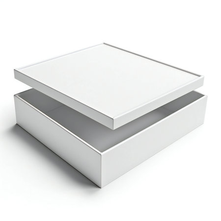 a white box isolated on white backgroundの素材