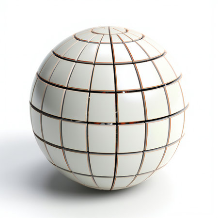 Sphere. 3d image. Isolated white background.の素材