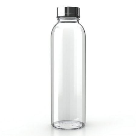 Empty plastic bottle isolated on white background.の素材