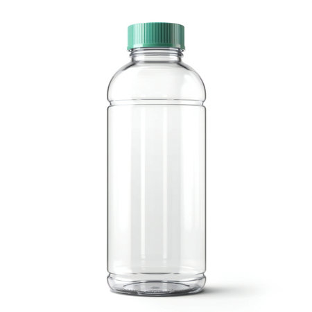 Plastic bottle with water isolated on white background.の素材