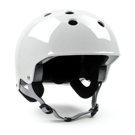 Racing helmet isolated on a white background. Close-up.の素材