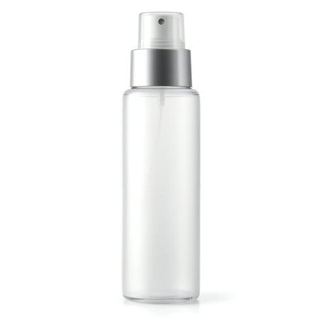 Cosmetic spray bottle isolated on a white backgroundの素材
