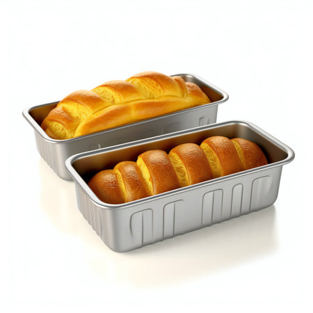 Bread in container isolated on white background.の素材