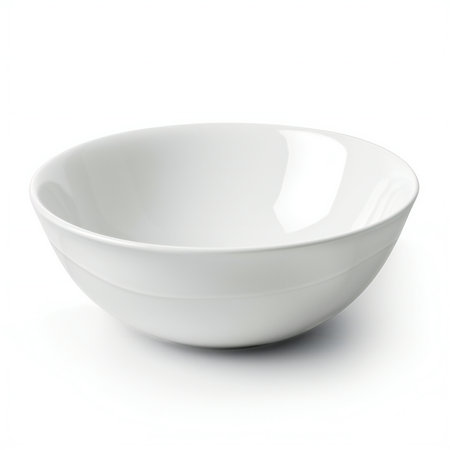 Empty white bowl isolated on a white background.の素材