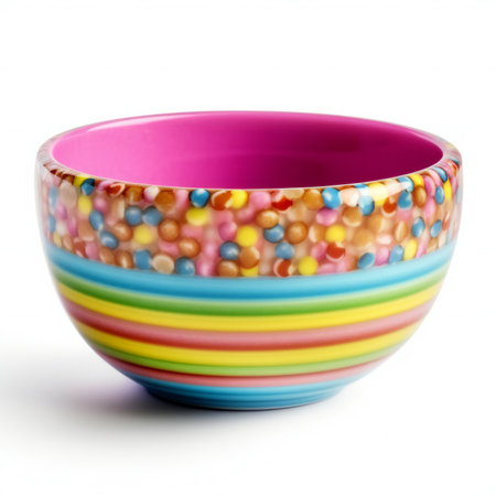 Colorful bowl isolated on white background.の素材