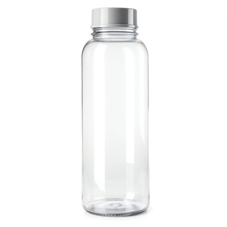 Empty plastic bottle isolated on a white background.の素材