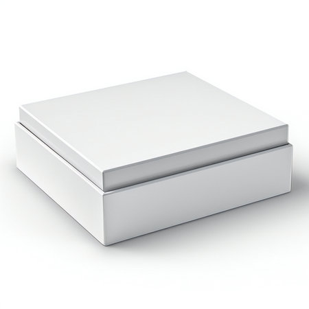 Blank white box on white background.の素材