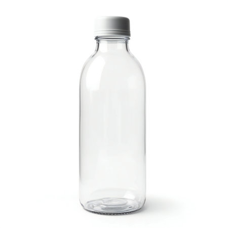 Empty plastic bottle isolated on white background.の素材
