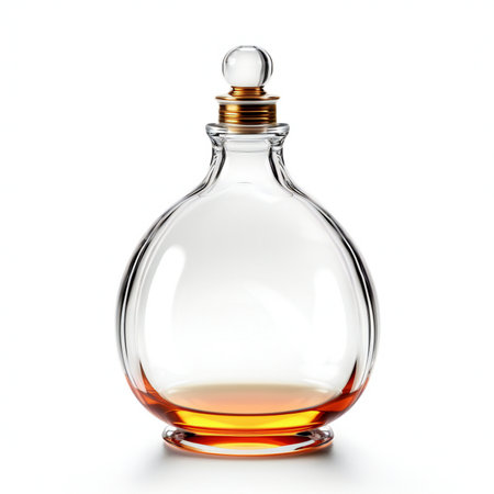Empty glass bottle isolated on a white background.の素材