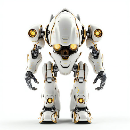 a robot on a white backgroundの素材