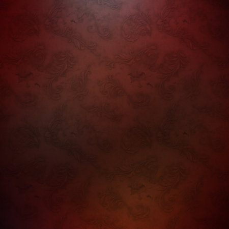 abstract grunge background with floral pattern - red and black colorsの素材
