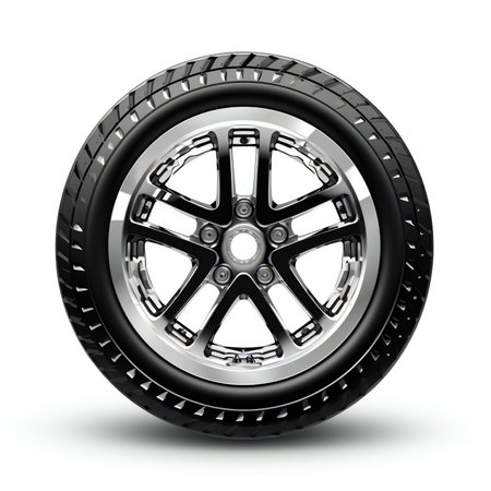 Car wheel isolated on white background.の素材