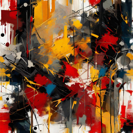 abstract grunge background with strokes and splashes of colored paintの素材