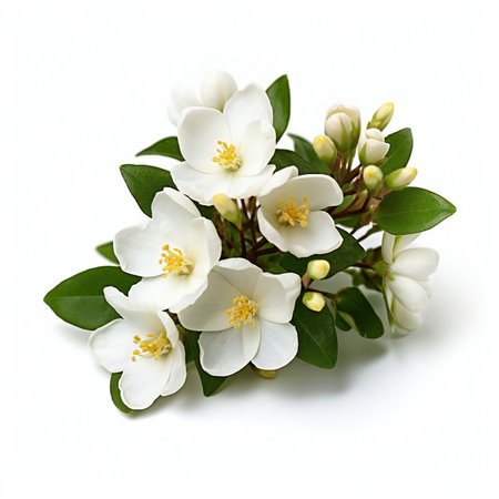 Jasmine flowers isolated on white background.の素材