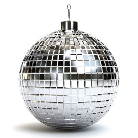 Disco ball isolated on a white background.の素材