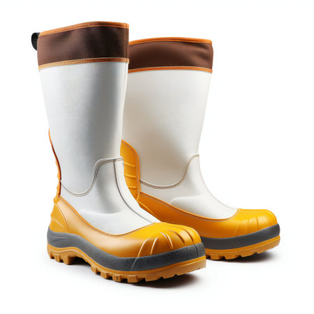Rubber boots isolated on a white background.の素材
