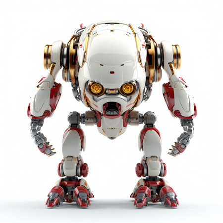 a robot on a white background. Isolated.の素材