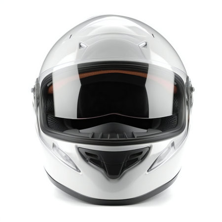Motorcycle helmet isolated on white background. Studio shot.の素材