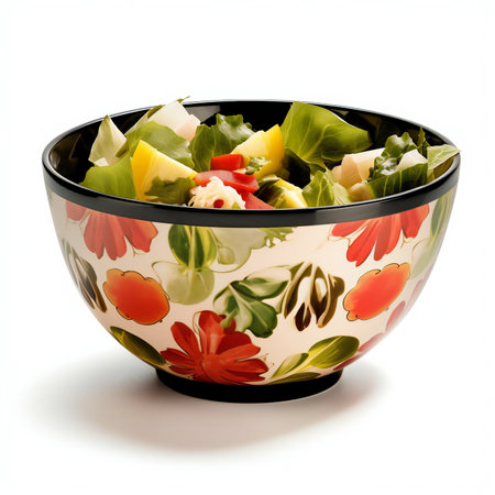 bowl of vegetable salad isolated on a white backgroundの素材