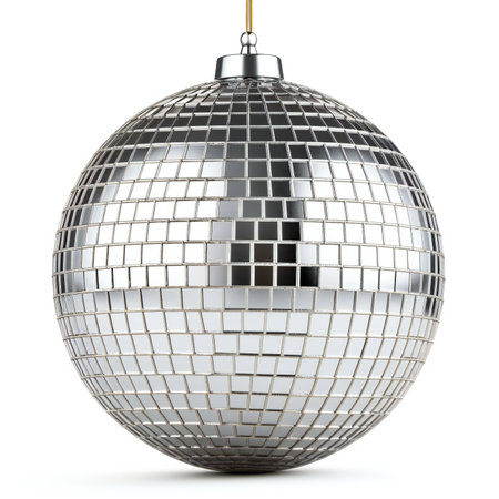 Disco ball isolated on white background. New Year's Eveの素材